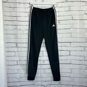 Adidas Black Three Stripe Tapered Track Pants Women’s XL 18/20 Elastic Waist